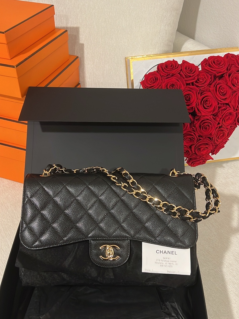 CHANEL Jumbo (Large) Caviar Leather GHW Bag *NIB*